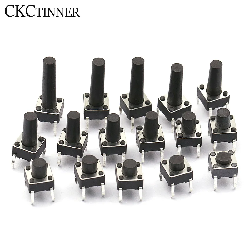 Momentary Push Button 100PCS 6x6mm Mini Tactile Push Button Switches - 4-Pin DIP, Momentary, For PCB & DIY Electronics Small Push Button Switch - Foto 4