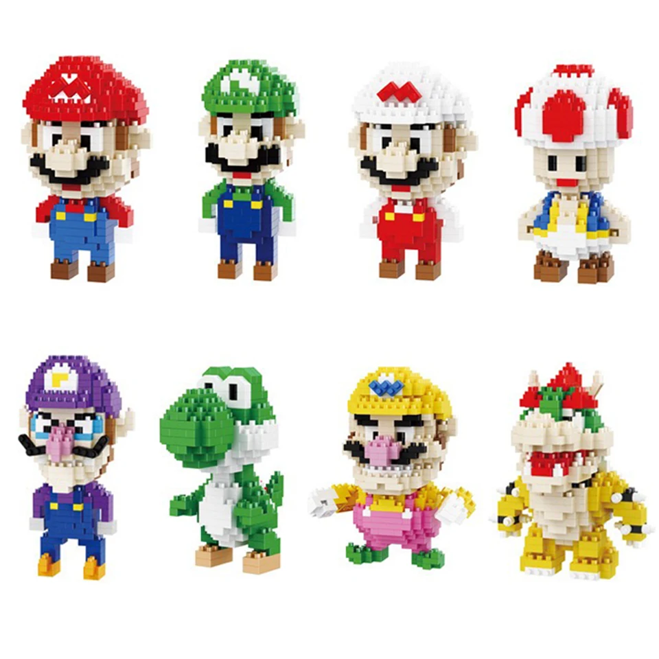 330 Pieces Super Mario Bros Luigi Yoshi Crapaud Wario Koopa Modele Blocs De Construction Educatifs Briques Jouets Pour Enfants Cadeaux De Noel Aliexpress
