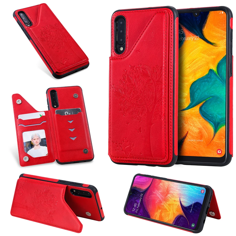 3D кожаный чехол с деревом для Samsung Galaxy Note 10 Pro S10 e A505F G975F iPhone XI R Max XS Xr X 7 8 Plus 6 6S