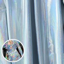 Переливающийся Серебряный спандекс ткань эластичный швейный материал для одежды DIY