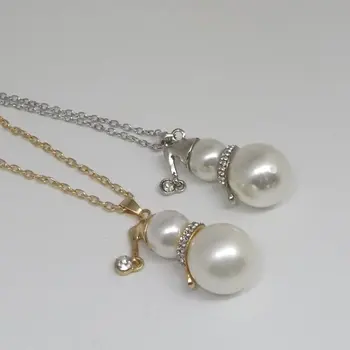 

Latest Fashion alloy Name Necklace Personalized Letter Gold Choker Necklace Pendant Pearl lover Gift Snowman Crystal Christmas