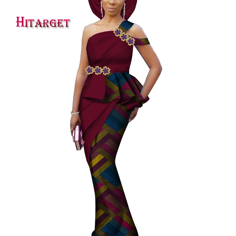 Женские длинные свадебные платья Dashiki вечерние из хлопка с принтом в африканском