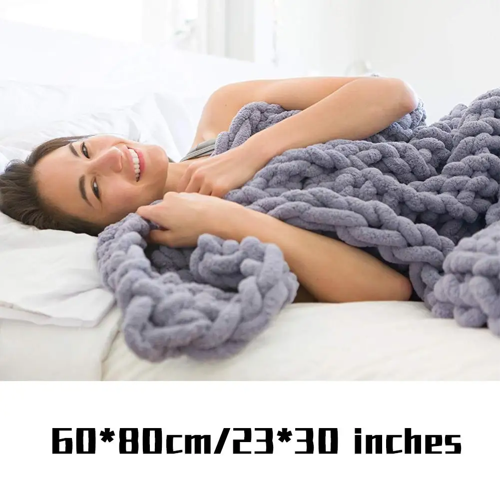 Массивное трикотажное покрывало уютное полиэфирное синель одеяло s мягкое ручное массивное вязаное Пледы для зимний лежак одеяло для дивана