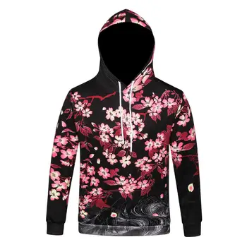 

Hipster 3D Print Peach Blossom Jacket Men/women Fashion Pullovers Gothic Hoodies Boys Streetwear Black Clothes Oversized Tops