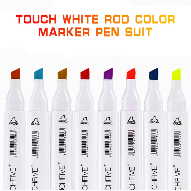 

Touch White Rod Color Marker Pen Suit, 60-color 80-color Student Design Hand-painted Pen, Animation Sketch Watercolor Pen