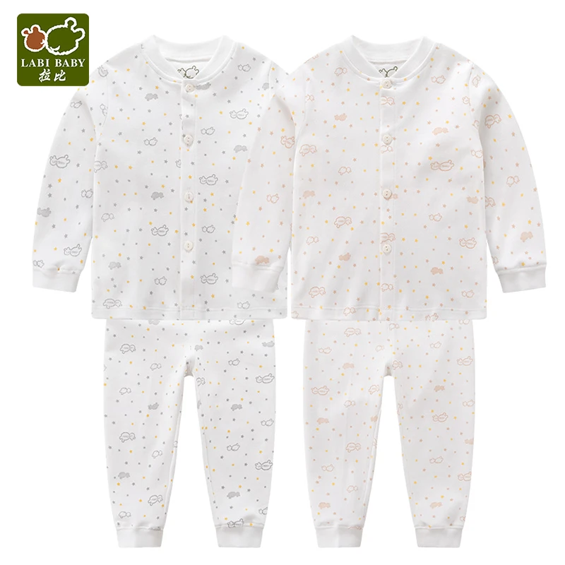 

2 Set Pajama Baby Cotton Star Printed Sleepwear Baby Girl Clothes Fall Soft O Neck Soft Unisex