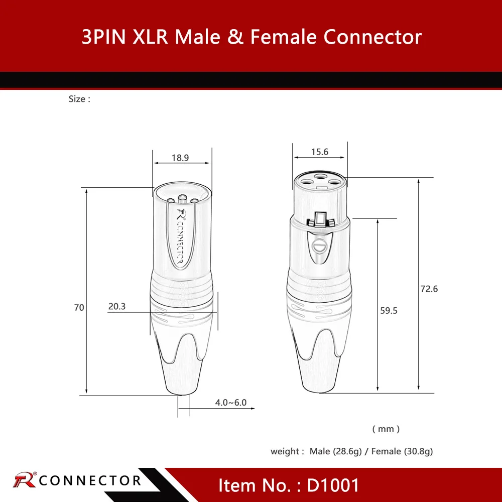 NC3MXX&NC3FXX XLR Connector 3 Pin Soldering XL Male Plug&Female Jack Audio Microphone Connector 7colors Available 1pc wire connector terminals,wire connector,electrical connectors,electrical connector,cable connector