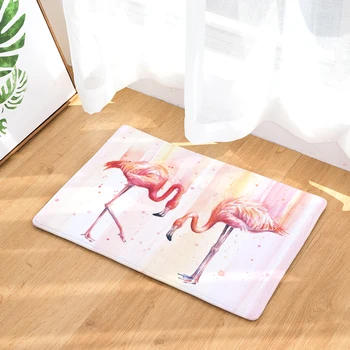 

Flamingo Pattern Decorative Entrance Doormat Cartoon Print Living Room Rectangle Carpet Home Decor Anti Slip Kitchen Rug