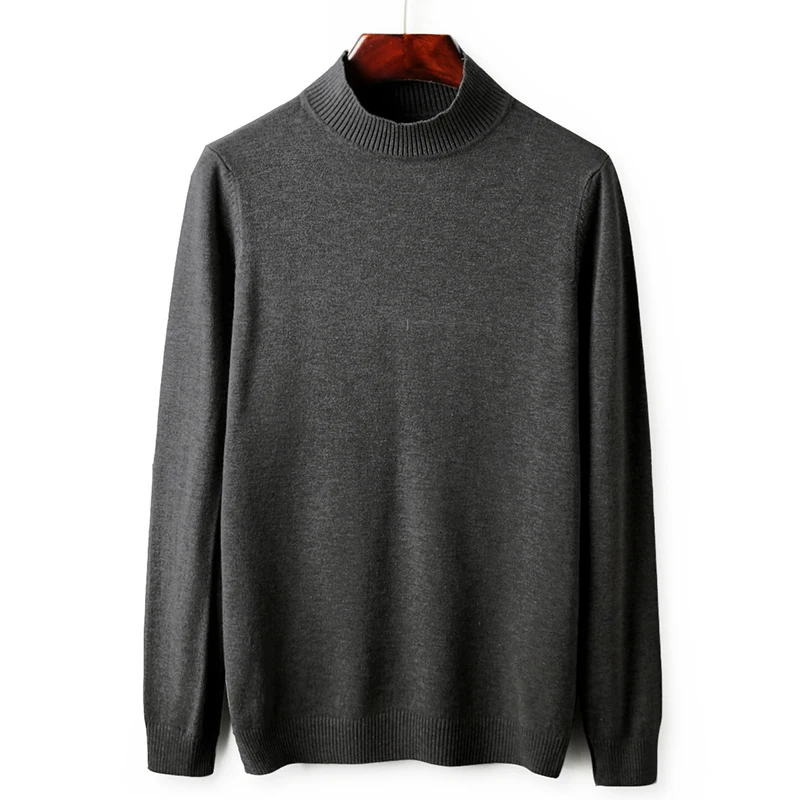 Slim-fit men's sweater new autumn and winter classic fashion knit collar white gray black camel pullover streetwear sweater