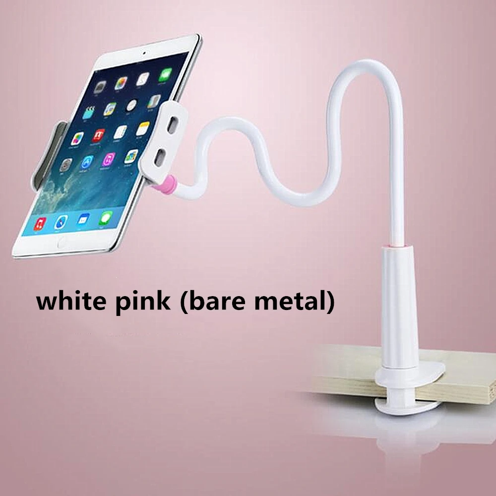 UBN-31 White pink 360 Вращающийся ленивый стенд Настольный планшет Клип держатель мобильного телефона три длины 80-100-120 см - Цвет: UBN-31 White pink