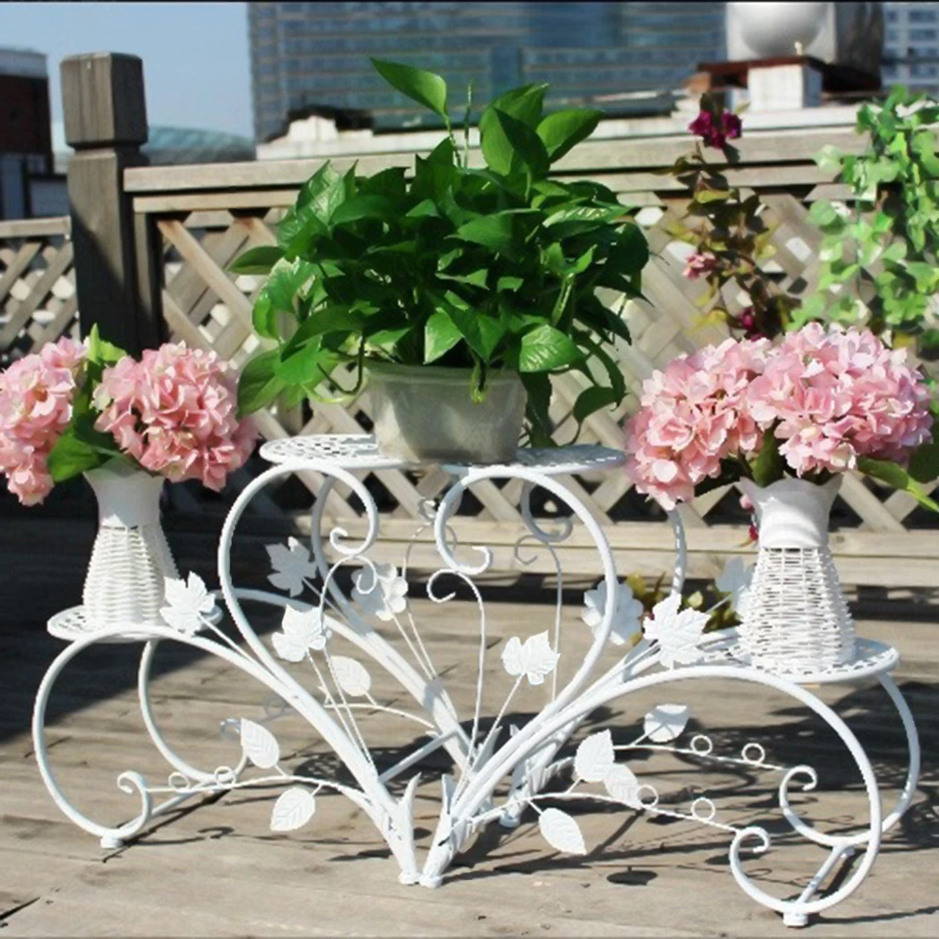 Plant Stand 2PCS Classic Tall Flower Pot Holder Rack Planter Outdoor Indoor Patio
