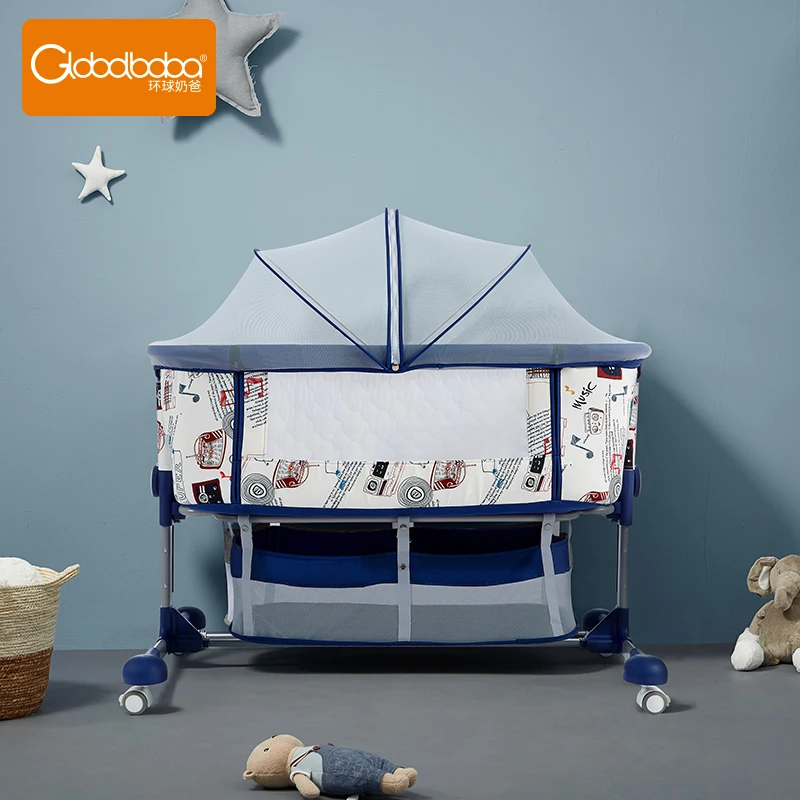 

0248 Crib Portable Foldable Baby BB Bed Bassinet Multi-functional Newborns Joint Bed