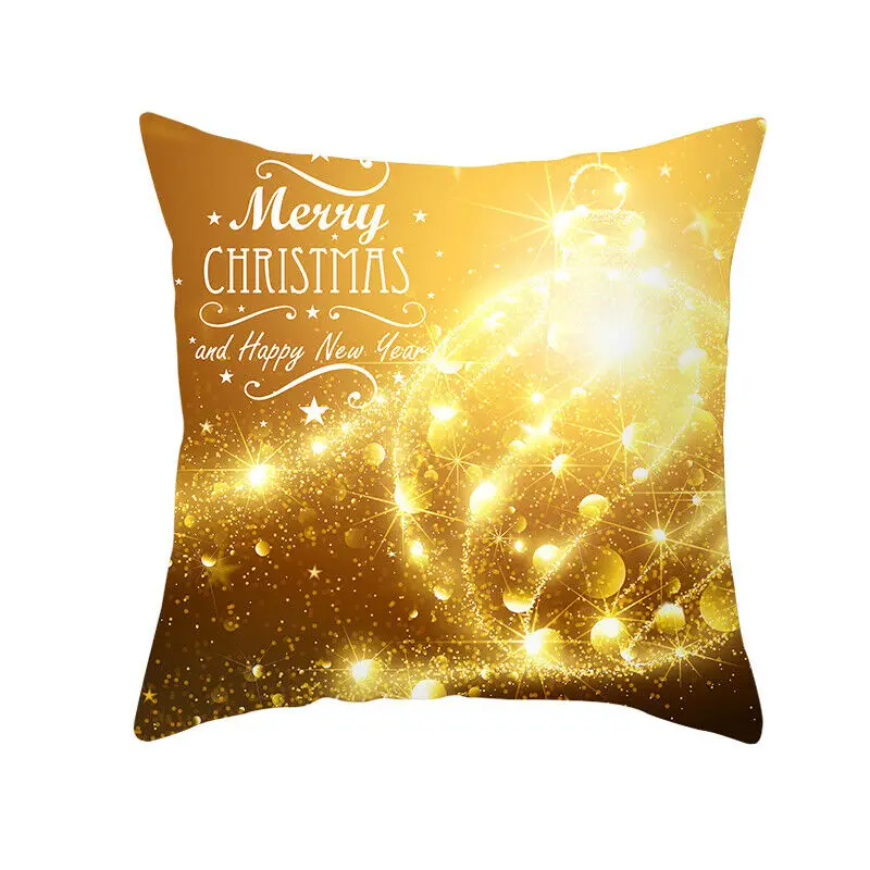 Золотой веселый рождественский чехол для подушки из полиэстера для дивана, наволочка для подушки, украшение дома, Рождество - Цвет: 5