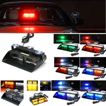 

9 Colors Warning 16LEDs High Power 48W 18 Flashing Mode Home Strobe Light Auto Flash Warn Light Police Emergency Light 12V