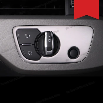 

Lsrtw2017 Carbon Fiber Car Headlight Knob Frame Light Switch Control Trim for Audi A4 A6 S4 B9 2017 2018 2019 2020 Accessories