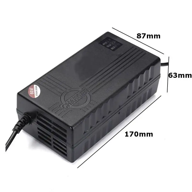 60V 20AH Электрический велосипед Зарядное устройство свинцово-кислотный Батарея Зарядное устройство адаптер с функцией умной зарядки 2.5A для электрического автомобиля велосипеда скутеров
