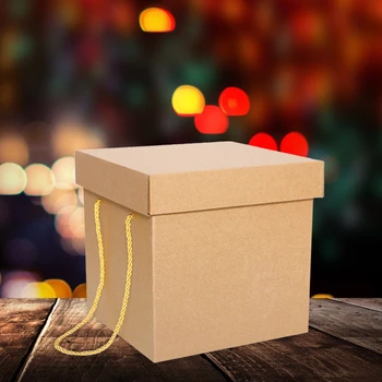 

1pc Christmas Storage Box Snack Gift Box Square Package Box With Cover Christmas Eve Gift Box Sweet Box Paper Box Packaging Box