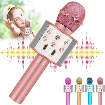 

Wireless Microphone for Karaoke, 4 in 1 Bluetooth Handheld Portable Speaker with Record Function Wireless Microphone