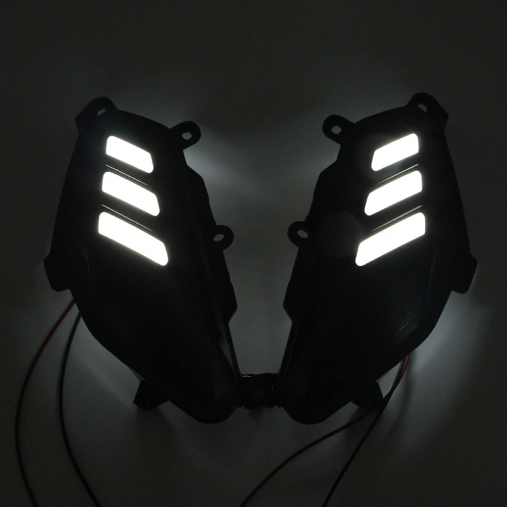 Motorcycle Rear Side Guard Cover Cap with LED Light Trim For Yamaha Nmax 155