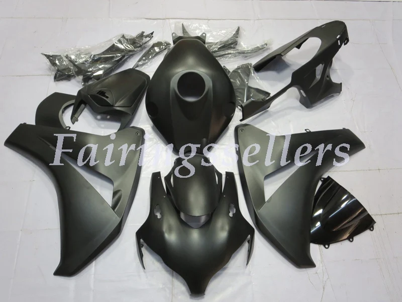 Matte Black Инъекций ABS Полный обтекатели комплект Подходит для HONDA CBR1000RR 2008 2009 2010 2011 CBR1000RR 08-11 CBR1000 обтекатель света оранжевый - Цвет: Matte Black