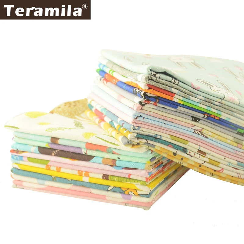 Teramila 100% Cotton Fabrics 50x100cm Cartoon Animal Design Telas Por Metro DIY Patchwork Baby Kids Cloth Craft Tissus Bedsheet | Дом и сад