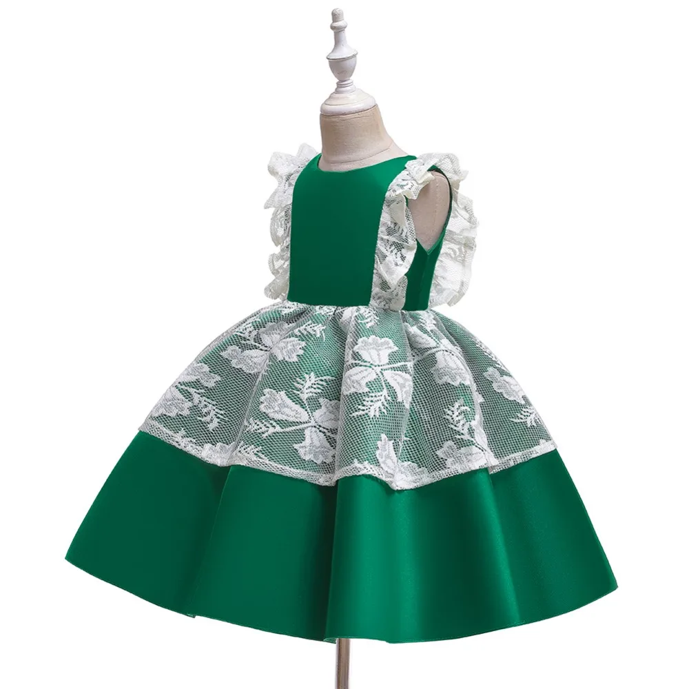 Г. Платье для маленьких девочек, кружевное платье для малышей дворцовые платья с большим бантом и открытой спиной для девочек 1 год, для дня рождения, свадьбы