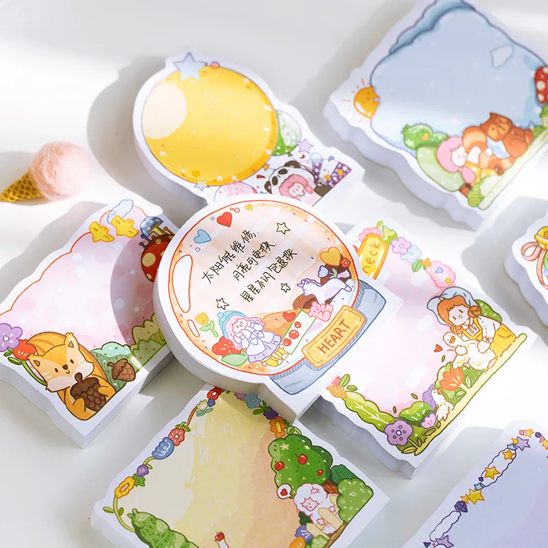 100 шт./компл. Kawaii Memo Pad милый сад и девушка шаблон чтобы сделать лист листов записей