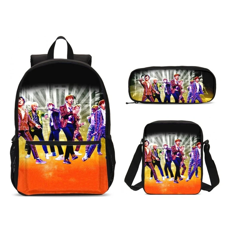 Модный комплект Kpop Star, школьная сумка для девочек, школьный рюкзак для школьников, школьный рюкзак для подростков, повседневные пеналы для девочек, Mochila 17 дюймов