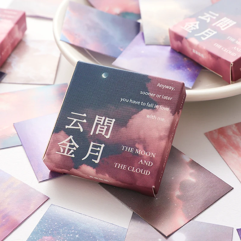 45Pcs/box Beautiful Scenery Stickers Cute Colorful Cloud Stickers Journal Diary Scrapbooking Stationery Decoration Stickers