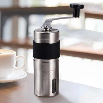 

Manual Ceramic Coffee Grinder Stainless Steel Adjustable Coffee with Storage Rubber Loop Easy Cleaning Kitchen Coffee Grinder