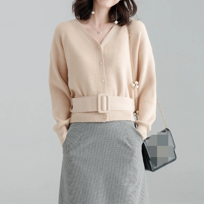 

Woman Candy Color Knitted Sweaters Short Female Cardigans