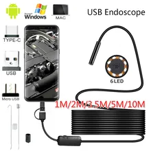 10M 5.5mm obiektyw aparatu endoskop HD IP67 1M 2M 5 M sztywna rurka micro rodzaj USB C boroskop inspekcja wideo dla androida endoskop