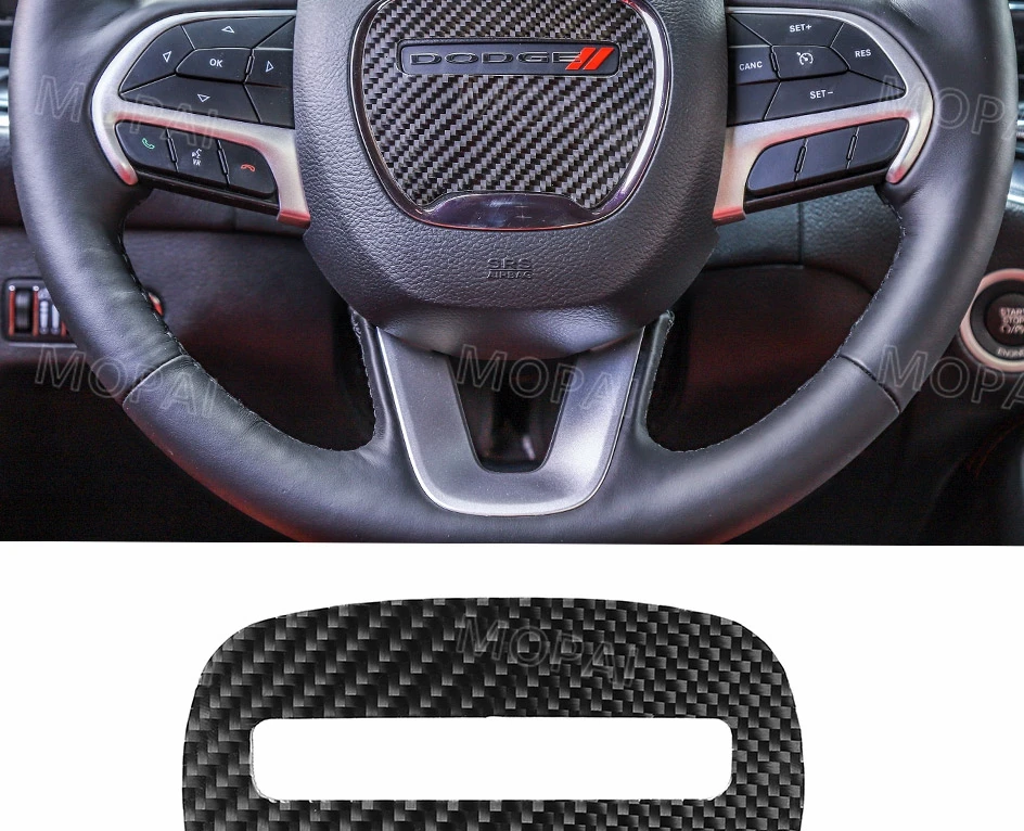 MOPAI наклейки из углеродного волокна для автомобильного рулевого колеса, декоративная крышка, аксессуары для Dodge Challenger+ для зарядного устройства