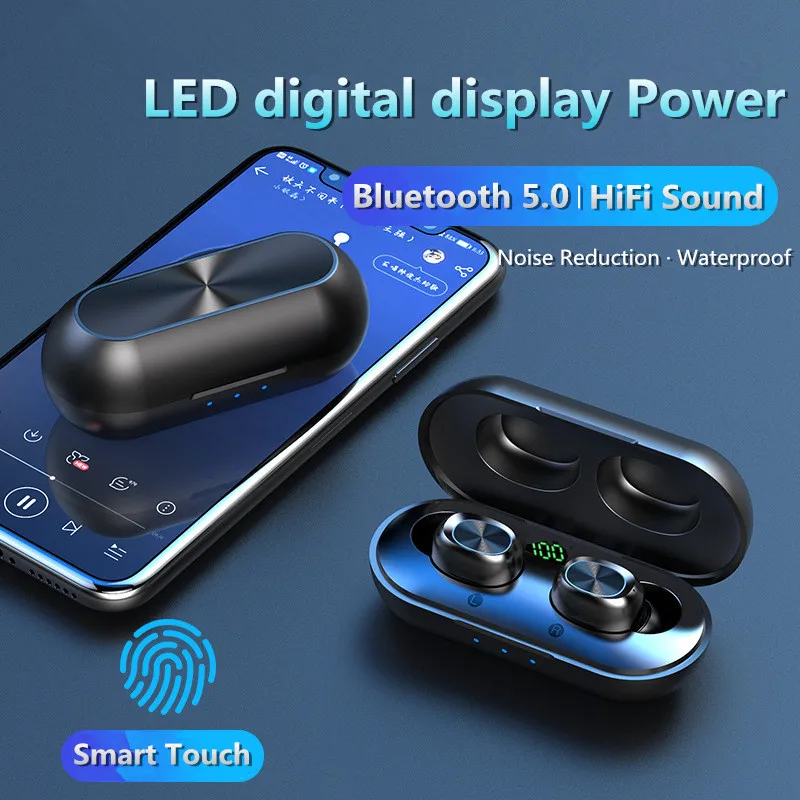 TWS Bluetooth V5.0 наушники Hi Fi стерео Беспроводные спортивные шумоподавление