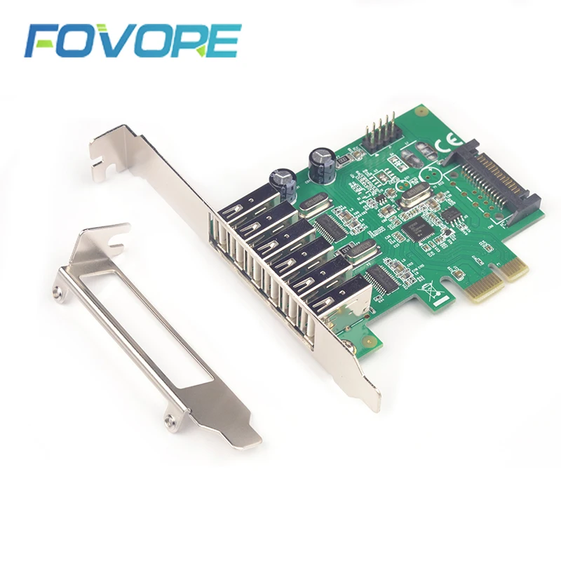 Адаптер расширения USB PCI e 6 портов к адаптер 2 0 PCIe express конвертер|Платы расширения| |