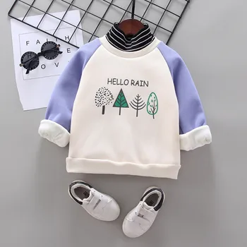 

NEW Cute Bear Kids Baby Girls Boys Top Blouse Sweatshirt Thicken Trees Warm Clothes Long Sleeve Cashmere Hoodies 1 2 3 4 5 Years