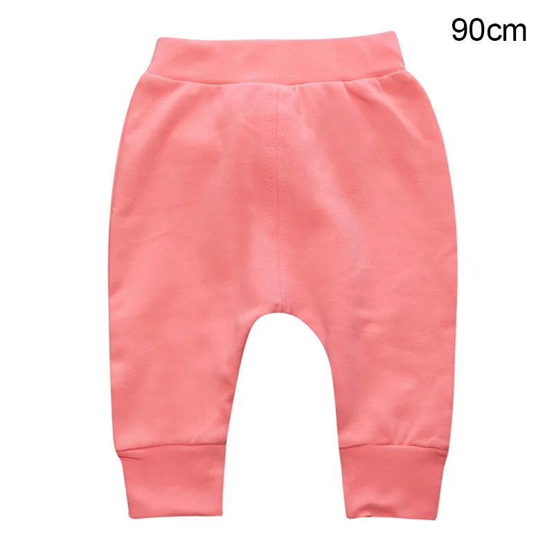 pink 90cm Детские штаны-шаровары высокого качества, Однотонные эластичные штаны на весну-осень - Цвет: pink 90cm
