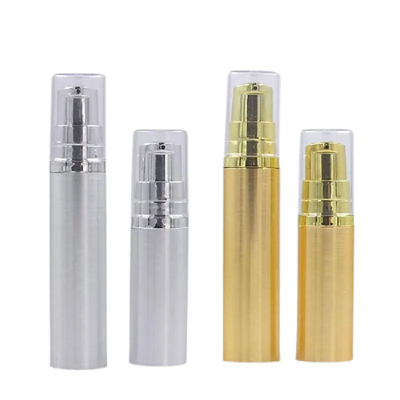 

50pcs Airless Bottle 5ML 10ML Gold Silver Empty Cosmetic Packaging Container Essence Serum Lotion Pump Vacuum Refillable Bottles