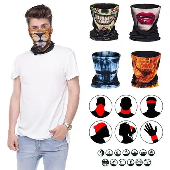 

Lion Tiger Scary Breathable Dust Proof Anti UV Neck Gaiter Bandana Headband Headwear Headdress Hair Styling Decor Accessory