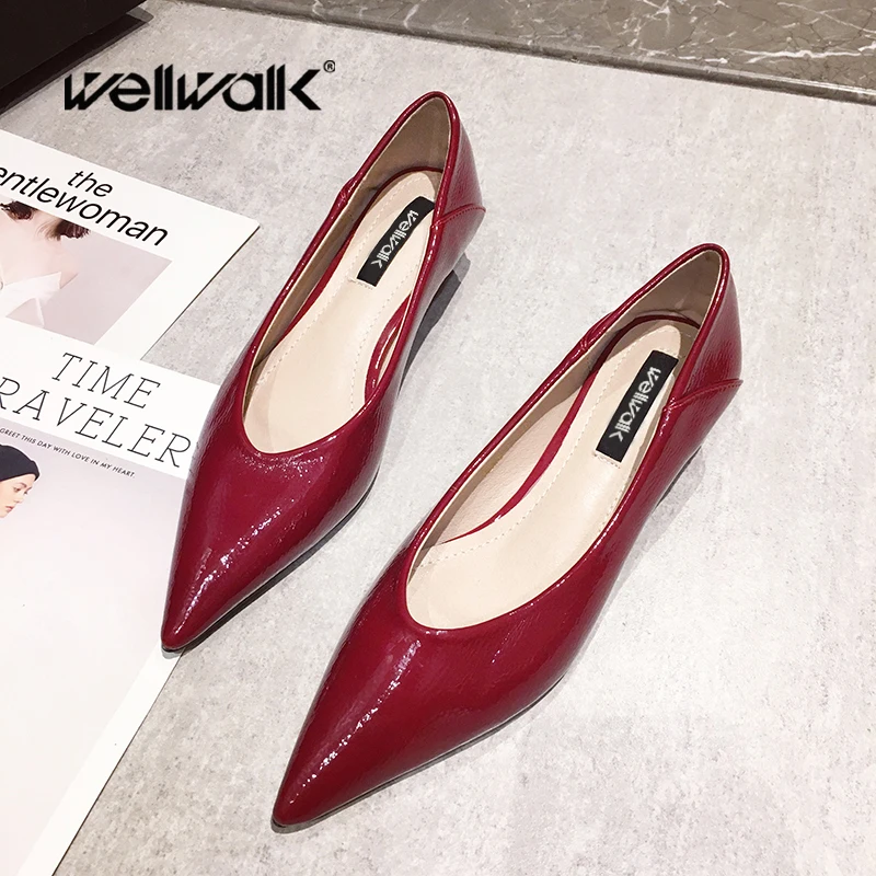 Wellwalk/деловая обувь Женские туфли лодочки на каблуке модельные вечерние с острым