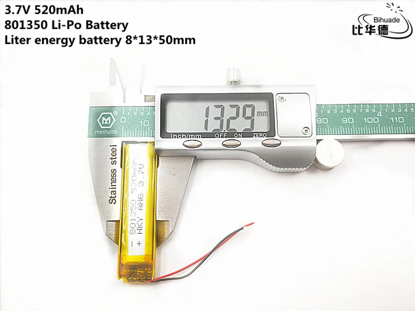 Good Qulity 3.7V,520mAH,801350 Polymer lithium ion / Li-ion battery for TOY,POWER BANK,GPS,mp3,mp4