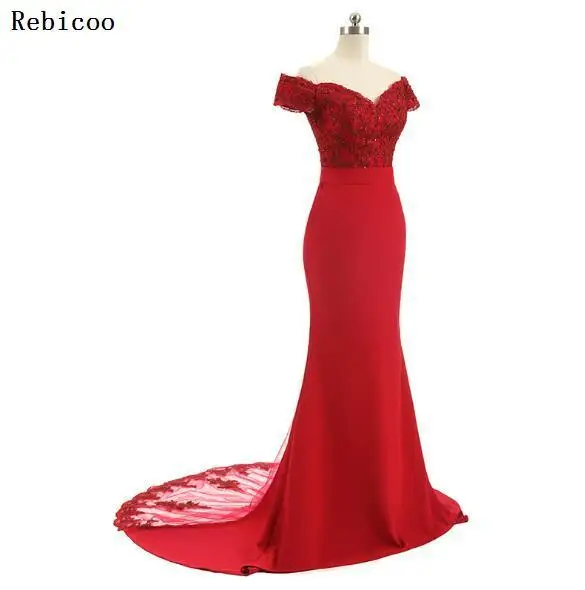 Длинные Макси платья Robe De Soiree бордовые вечерние платья для выпускного вечера настоящая Русалка Вечерние платья Длинные vestido de festa - Цвет: Красный