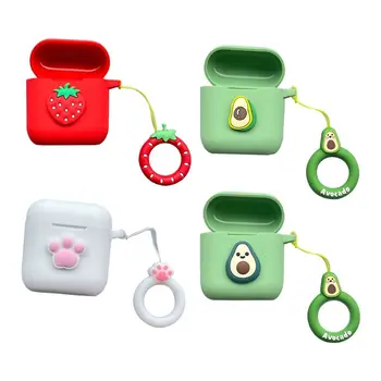 

Flip-open Cover Cute Cartoon Protective Case Soft Silicone Shell for QCY T8 Wireless Bluetooth Earphones Charging Box Protector