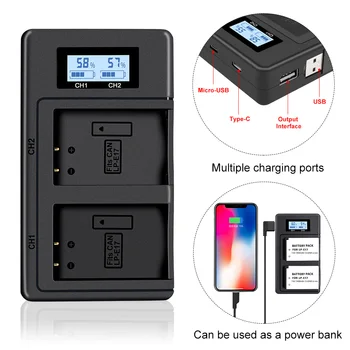 

PALO LP-E17 LP E17 LPE17 LCD USB Dual Charger for Canon EOS 200D M3 M6 750D 760D T6i T6s 800D 8000D Kiss X8i Cameras