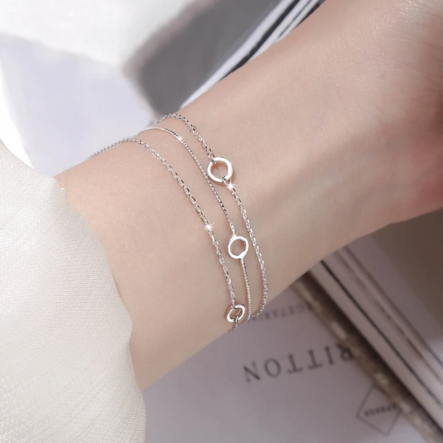 Sparkling minimal silver bracelet | VARA