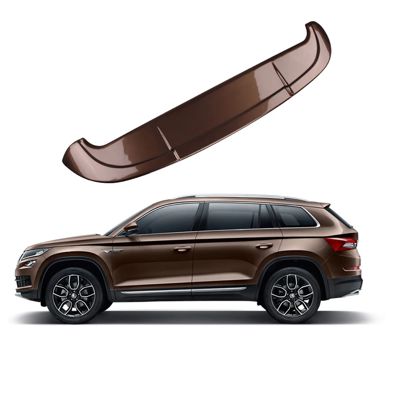 Fit For Skoda Kodiaq to Carbon Fiber Rear Spoiler Car External White Black Spoiler Trunk Boot Tail Wing Car Styling - Цвет: brown