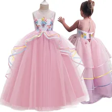 Vestido largo de fiesta de unicornio para niña, disfraz de princesa para niña, ropa para bebé, vestidos para niña, ropa para niño 12 14T