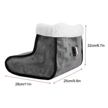 

100-240V Electric Foot Warmer Detachable Feet Heating Boot Heater Shoes US Plug (Grey)