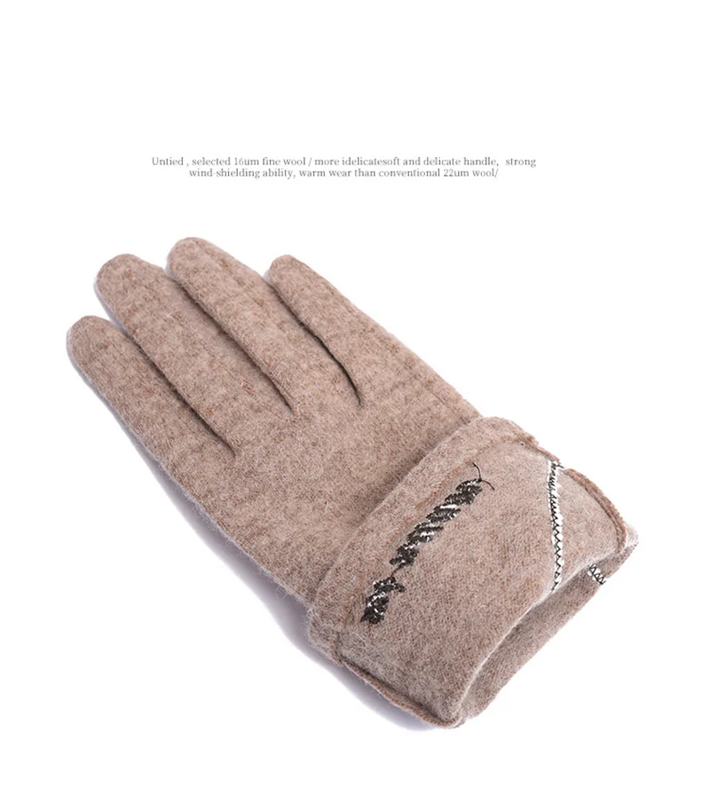 Winter Female Touch Screen Gloves Women Warm Cashmere Full Finger love Gloves thin Wool Knit Embroidery Driving gloves E84