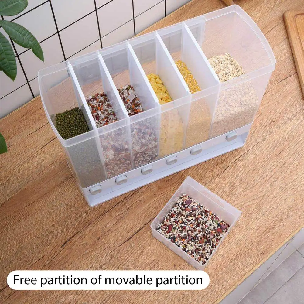 360° Rotating Cereal Dispenser Large Food Storage Containers 6 In 1 Pasta  Breakfast Rice Grain Tank Box Kitchen Organizer - Bottles,jars & Boxes -  AliExpress